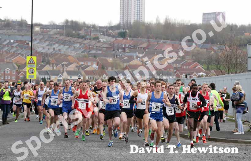 Start of the Wallsend Harriers Terry O'Gara Memorial 5k Road Race.